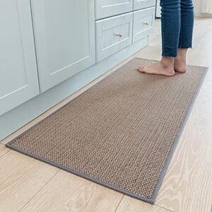 Kitchen Rugs and Mats Non Skid Washable, Absorbent Runner Rugs for Kitchen, Front of Sink, Kitchen Mats for Floor(Grey, 20"x47")