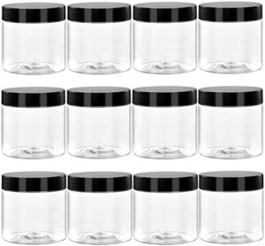 36 Pack 2 Oz Small Plastic Container Jars with Lids and Labels BPA Free, TUZAZO Empty Round Clear Cosmetic Containers Plastic Slime Jars for Lotion, Cream, Ointments, Samples, Makeup, Travel Storage (36)