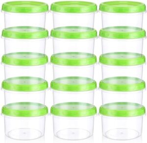 72 Pack 8 oz Twist Top Food Storage Containers with Screw Lids Reusable Freezer Containers Plastic Airtight Deli Food Jars for Food Microwave Dishwasher Leak Proof (Green)