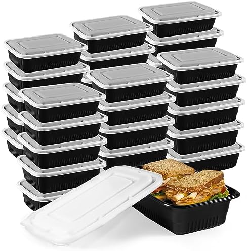 Aivoch Update 50 Pack 32 oz Meal Prep Container, Food Storage Containers with Lids, Disposable Bento Box Reusable Plastic Lunch Box Kitchen Food Take-Out Box Microwave Dishwasher Freezer Safe