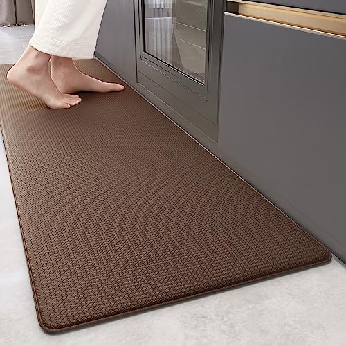 Color G Kitchen Rugs, Kitchen Runner Rug Kitchen Floor Mat, Cushioned Anti-Fatigue Kitchen Mat, Non Skid Waterproof Comfort Standing Kitchen Rugs and Mats, Memory Foam Kitchen mat, 17"x59", Brown