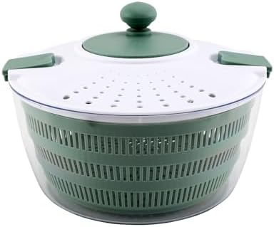 Cook with Color Salad Spinner - Lettuce and Produce Dryer with Bowl, Colander and Built in draining System for Fresh, Crisp, Clean Salad and Produce (Sage)