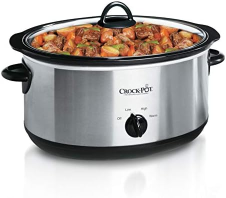 Crock-Pot 7 Quart Oval Manual Slow Cooker, Stainless Steel (SCV700-S-BR)