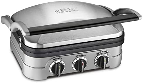 Cuisinart Panini Press, Stainless Steel Griddler, Sandwich Maker & More, 5-IN-1, GR-4NP1