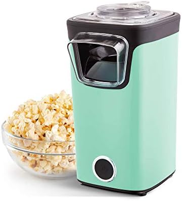 DASH Turbo POP Popcorn Maker with Measuring Cup to Portion Popping Corn Kernels + Melt Butter, 8 Cup Popcorn Machine - Aqua