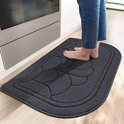 DEXI Washable Kitchen Rug Non Slip Kitchen Floor Mat,Kitchen Rugs and Mats for Sink,23.5"x35.5",Dark Grey