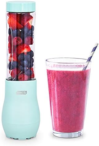 Dash Mighty Mini 10 oz Compact Personal Bottle Blender with Travel Lid, Aqua