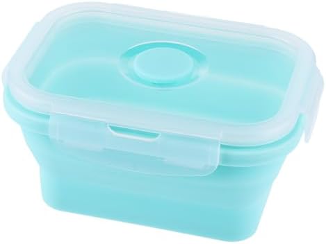 Dimeho Collapsible Silicone Lunch Box Portable Food Storage Containers Stacking Collapsable Meal Prep Organizers with Lids for Travel Camping Office Microwave Freezer Dishwasher Safe