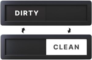 Dishwasher Magnet Clean Dirty Sign - 3.9 x 1.1 inches - Extra Small Size - Slide Indicator Strong Magnetic Kitchen Gadgets - New Home Essentials - Countertop Dishwashers - Matt Black