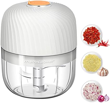 Electric Garlic Chopper, Mini Portable Veggie Chopper, 250ML Garlic Grinder Masher Onion Chopper, Blender to Vegetable, Wireless Food Processor for Ginger, Chili, Fruit, Meat, etc