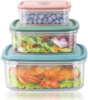 Food Storage Containers with lids Built-in Vents, 100% Airtight and Microwave & Dishwasher Safe Kitchen Meal Prep Container, BPA-Free Durable Plastic Bowls with Lids for food - Vintage Colors…