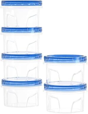 Freshmage [6 Pack-16 oz] Freezer Containers with Lids, Reusable Round BPA-Free Airtight Freezer Containers with Twist Top Lids for Kitchen Meal Prep, Microwave/Dishwasher/Freezer Safe