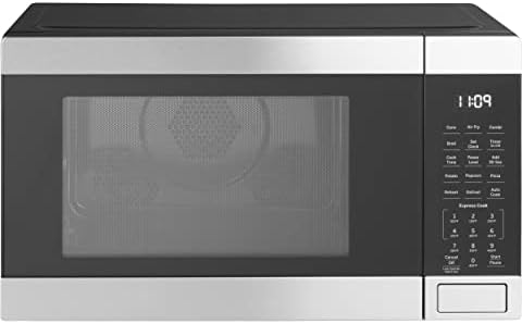 GE 3-in-1 Microwave Oven | Complete With Air Fryer, Broiler & Convection Mode | 1.0 Cubic Feet Capacity, 1,050 Watts | Kitchen Essentials for the Countertop or Dorm Room | Stainless Steel