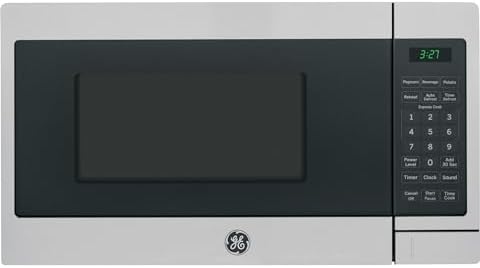 GE Countertop Microwave Oven| 0.7 Cubic Feet Capacity, 700 Watts | Kitchen Essentials for the Countertop | Stainless Steel