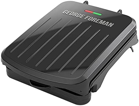 George Foreman 2-Serving Classic Plate Electric Indoor Grill and Panini Press, Black, GRS040B