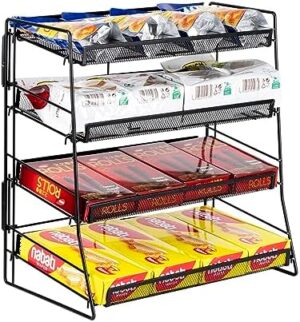 Glolaurge Candy Display Rack, Snack Organizer for Countertop, Mesh Snack Stand for Stores, Kitchen, Office