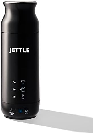 Jettle Electric Kettle - Travel Portable Heater for Coffee, Tea, Milk, Soup - Stainless Steel Water Boiler tea pot with Temperature Control, LED, Automatic Power Off - 450ml, Kitchen Appliance