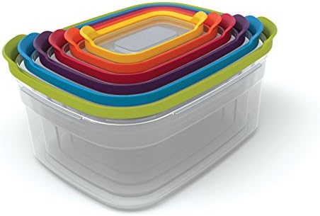 Joseph Joseph Nest Plastic Food Storage Containers Set with Lids Airtight Microwave Safe, 12-Piece, Multi-color