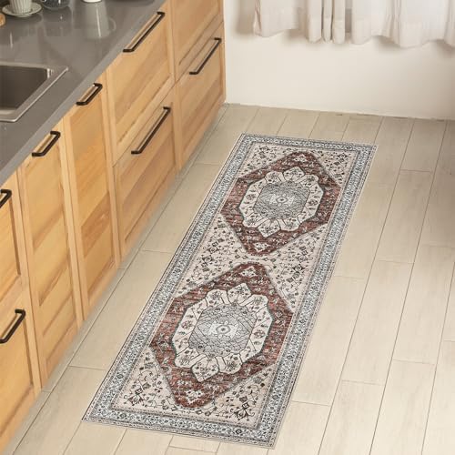 MAVRIZ Boho Kitchen Rugs Non Slip Rug Runner 2x6 Machine Washable Area Rugs Front Porch Mat for High Traffic Areas