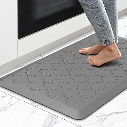 MAYHMYO Kitchen Mat Anti Fatigue 1/2 Inch Cushioned Mat Grey Kitchen Rug Non Slip Waterproof Memory Foam Ergonomic Comfort Rug Standing Desk Mat for Kitchen Floor Office Sink Laundry,17"X 29"