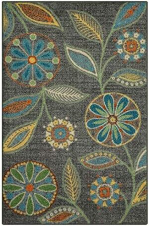 Maples Rugs Reggie Floral Kitchen Rugs Non Skid Accent Area Carpet [Made in USA], Multi, 2'6 x 3'10