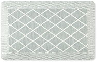 Martha Stewart Miles Modern Diamond Anti-Fatigue Air-Infused Kitchen Mat, Mint Green, 19.6"x32"