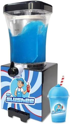 Mr Slushee Home-use Slushie Machine, New and Improved Countertop Slushy Maker for Kitchen, 34 fl oz, Ice Cold Frozen Slush Drink, Slushy Cup, Turns Your Favorite Sodas into Slushies.