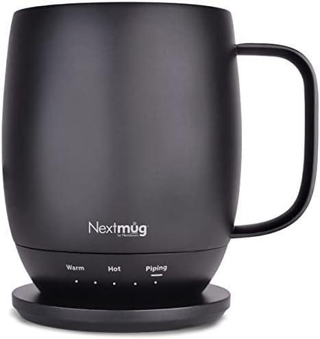 Nextmug - Temperature-Controlled, Self-Heating Coffee Mug (Black - 14 oz.)