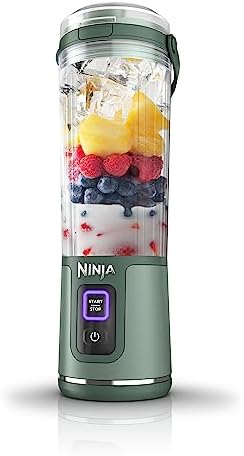 Ninja BC151EM Blast Portable Blender, Cordless, 18oz. Vessel, Personal Blender for Shakes & Smoothies, BPA Free, Leakproof Lid & Sip Spout, USB-C Rechargeable, Dishwasher Safe Parts, Forest Green