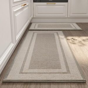 Non-Skid Kitchen Rugs and Mats, Washable Natural Rubber Floor Mats, Suitable for Kitchen Carpet in Front of Kitchen Sink (Taupe, 20''X32)