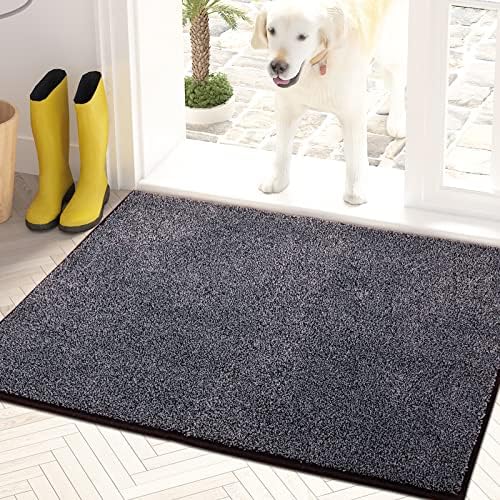 PURRUGS Dirt Trapper Indoor Door Mat 20" x 31.5", Non-Slip Machine Washable Entrance Rug, Shoes Scraper, Dog Door Mat, Super Absorbent Welcome mat for Front Door, Entry, Muddy Wet Shoes and Paws