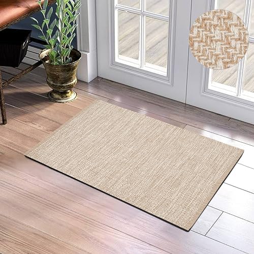 RIANGI Cotton Woven 2x3 Rug - Two Colour Reversible Bathroom Rug and Indoor Door Mat - Fade-Resistant Boho Area Rug - Ideal Entry Rug and Farmhouse Kitchen Rugs - Size 2 by 3 Feet