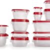 Rubbermaid TakeAlongs Food Storage Containers, 52 Pieces, Ruby Red