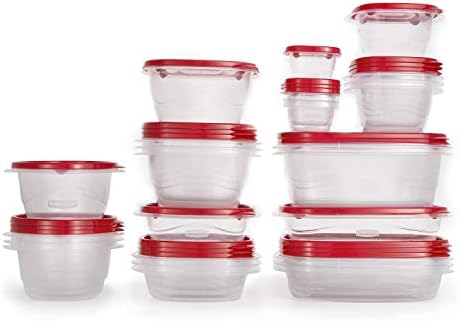 Rubbermaid TakeAlongs Food Storage Containers, 52 Pieces, Ruby Red