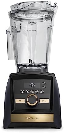 Vitamix A3500 Ascent Series Smart Blender, Professional-Grade, 64 oz. Low-Profile Container, Matte Navy with Gold Accents