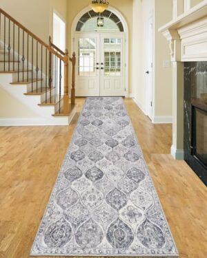 Washable Kitchen Rug Hallway Runner : 2'x10' Stain Resistant Runner Rug Non Slip Cushioned Boho Floor Carpet Laundry Room Rug with Rubber Backing Non Shedding for Indoor Bedroom Entryway Farmhouse