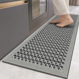 YUHFERA Machine Washable Kitchen Rug Runner - 2x6 Hallway Throw Rugs, Grey Practical Non-Slip Carpet Runners for Hallways with Rubber Backing for Standing | Size 2' x 6'