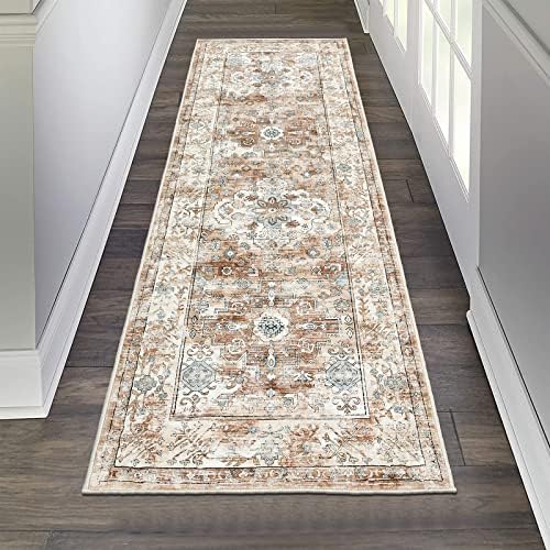 Pauwer Hallway Runner Rug 2'x6', Boho Washable Runner Rugs with Rubber Backing, Non Slip Carpet Runner for Hallways, Farmhouse Rug Runners for Kitchen Laundry Room Entryway Bathroom