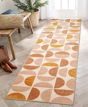 Lahome Boho Runner Rug - 2X 8 Washable Runner Rug Non-Slip Bathroom Runner Rugs with Rubber Backing Ultra-Thin Geometric Carpet Runner for Hallways Kitchen Laundry Bedroom,(2'x 8',Multi)