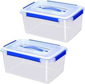 YORY large food storage containers with lid for cookies macarons bread cake flour sugar rice leftovers - freezer safe -extra big- box tub(12L/48cups-2pack)