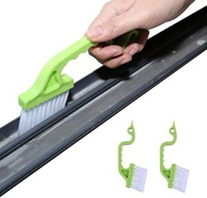 2pcs Hand-held Groove Gap Cleaning Tools Door Window Track Kitchen Cleaning Brushes(Green)