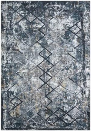 2x6 Grey Abstract Runner Rug for Hallway with Rubber Backing - Non-Slip Modern Rugs for Kitchen, Bedroom, Entryway Rugs, Unique Print Design, Machine Washable & Durable for High-Traffic Areas