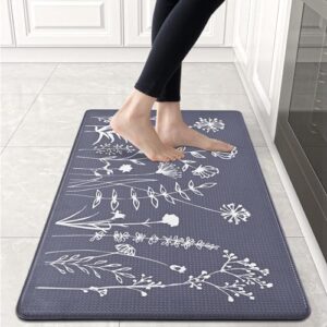 ASPMIZ Flowers Kitchen Rug Cushioned Anti-Fatigue, Floral Kitchen Rug Non Slip Kitchen Floor Mat, Farmhouse Standing Desk Mat Waterproof Floor Comfort Mats Padded Mat for Home Office, 20 x 32 Inches