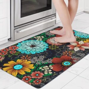 ASPMIZ Kitchen Mat Cushioned Anti-Fatigue Floor Mat, 20 x 31 Inches, Bohemian Memory Foam Kitchen Rugs Non Slip Washable, PVC Waterproof Kitchen Mats Floor Comfort Mats for Sink, Home, Laundry Room AS