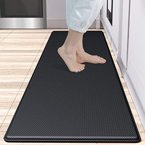 Abilliongo Kitchen Floor Mat Anti-Fatigue Kitchen Mat, Cushioned Kitchen Mats for Floor, Black Kitchen Rug, Non Slip Waterproof Kitchen Runner Rug for Sink