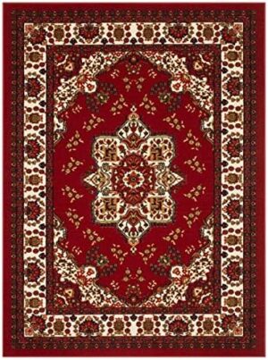 Antep Rugs Alfombras Oriental Traditional 2x4 Non-Skid (Non-Slip) Low Profile Pile Rubber Backing Kitchen Area Rugs (Maroon, 2'3" x 4')