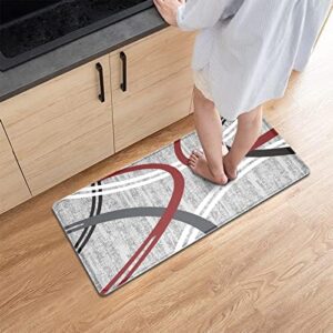 Artnice Kitchen Mats, Modern Abstract Design Kitchen Rugs, Cushioned Anti Skid Waterproof Mat for Kitchen Floor, Ergonomic Comfort Mat for Office, Kitchen, Sink, Laundry,Grey