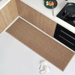 Artnice Kitchen Mats for Floor，Washable Kitchen Rugs Non Slip，Kitchen Rubber Mats for Floor，Door Mats for Outside Entry，Water Absorbing Door Mat Indoor for Kitchen, Front Door 17.3"x71",Beige