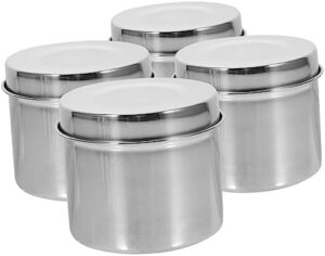 BRIGHTFUFU 4pcs Kitchen Storage Containers Stainless Food Storage Containers Sample Testing Containers Food Storage