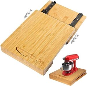 Bamboo Appliance Slider - Wooden Tray for Kitchen Appliances, Coffee Station and Kitchen Organization - Appliance Sliders for Kitchen Appliances